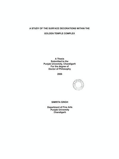 A STUDY OF THE SURFACE DECORATIONS WITHIN THE — cover