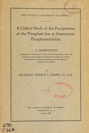 A CRITICAL STUDY — cover