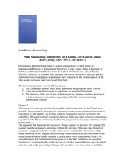 Book Review - Sikh Nationalism And Identity In A Global Age — cover