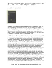 Book Review - The Nation's Tortured Body; Violence, Representation, And The Formation Of A Sikh 'Diaspora' — cover