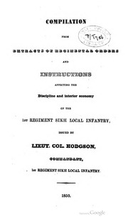 Compilation From Extracts Of Regimental Orders — cover