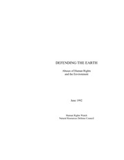Defending The Earth - Abuses of Human Rights and the Environment — cover