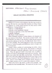Delay Can Spell Disaster — cover