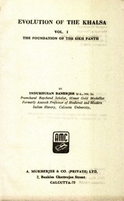 Evolution Of The Khalsa - Volume 1 — cover