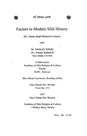 Factors In Modern Sikh History — cover