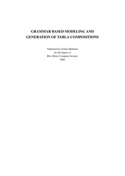 Grammar Based Modeling And Generation Of Tabla Compositions — cover