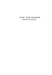 Guru Tegh Bahadur Martyr And Teacher — cover
