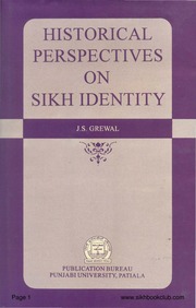 Historical Perspectives On Sikh Identity — cover