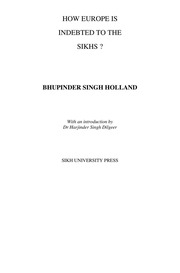 How Europe Is Indebted To The Sikhs — cover
