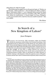 In Search Of A New Kingdom Of Lahore — cover