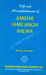 Life And Accomplishments Of Sardar Hari Singh Nalwa Marshal Of The Khalsa — cover
