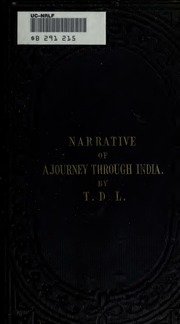 Narrative Of A Journey Through India — cover