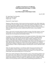 Open Letter Socio-Political Impact Of Sikh Religious Studies — cover