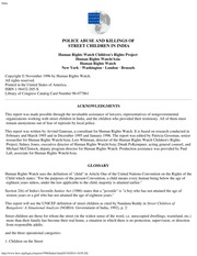 Police Abuse And Killings Of Street Children In India — cover