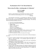 Psychoanalysis Of Dr. W. H. McLeod — cover