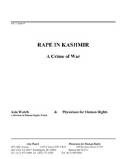 Rape In Kashmir - A Crime of War — cover