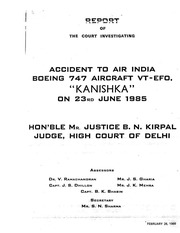 Report Of The Court Investigating Accident To Air India 747 On 23rd June 1985 — cover