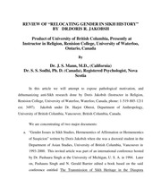 Review Of Doris R. Jakobsh 'Relocating Gender In Sikh History' — cover