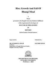 Rise Growth And Fall Of The Bhangi Misal — cover