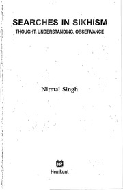 Searches In Sikhism - Thought, Understanding, Observance — cover