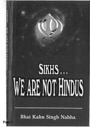 Sikhs - We Are Not Hindus — cover