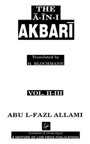 The Ain-I-Akbari - Vol II-III — cover