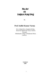 The Art Of Tabla Playing — cover
