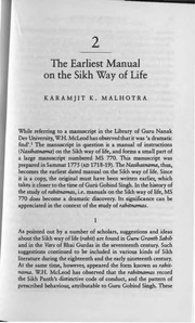 The Earliest Manual On The Sikh Way Of Life — cover