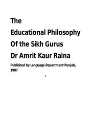 The Educational Philosophy Of The Sikh Gurus — cover