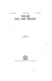 The Punjab Past and Present - Volume 01 Part 2 — cover