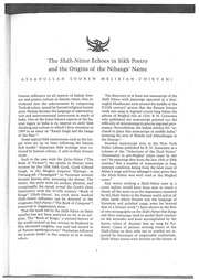 The Shah-Name Echoes in Sikh Poetry and the Origins of the Nihangs Name — cover