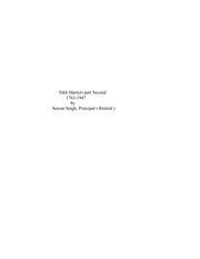 The Sikh Martyrs (Part II 1763-1947) — cover
