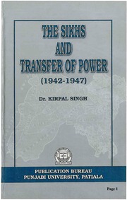 The Sikhs And Transfer Of Power 1942-1947 — cover