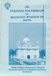 The Struggle For Freedom Of Religious Worship At Jaito — cover