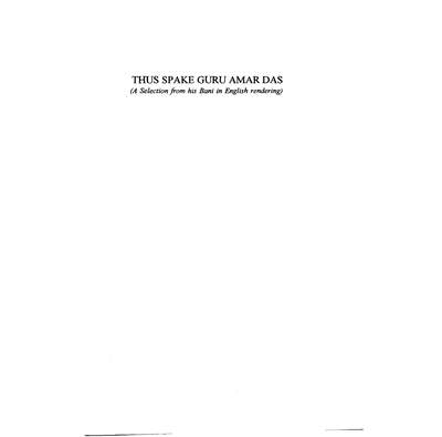 Thus Spake Guru Amar Das — cover