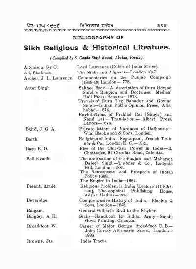 BibliographyOfSikhReligiousAndHistoricalLiteratureDr GandaSingh Bibliography of Sikh Religious and Historical Literature - Dr Ganda Singh — cover