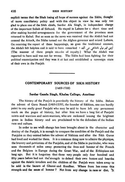 ContemporarySourcesOfSikhHistory14691708Dr GandaSingh Contemporary Sources of Sikh History 1469-1708 - Dr Ganda Singh — cover