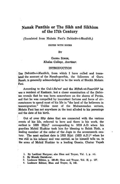NanakPanthisOrTheSikhsAndSikhismOfThe17thCenturyDr GandaSingh Nanak Panthis or The Sikhs and Sikhism of the 17th Century - Dr Ganda Singh — cover