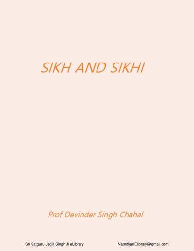 sikh-and-sikhi  SIKH AND SIKHI — cover
