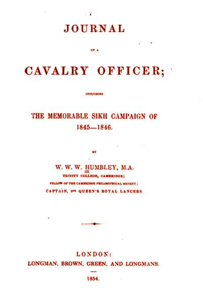 Journal of a Cavalry Officer — cover