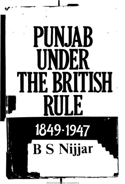 Punjab Under The British Rule — cover