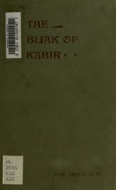 The Bijak of Kabir — cover