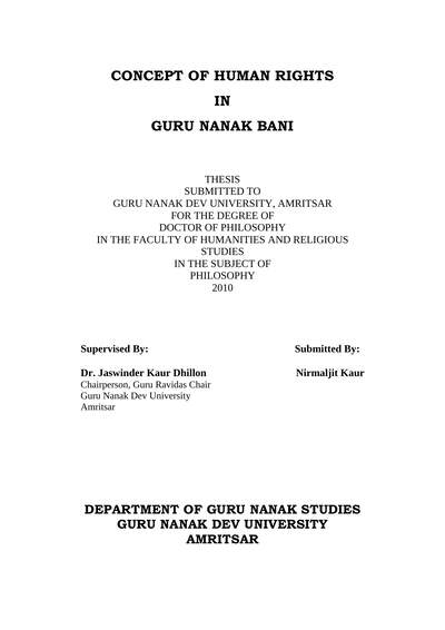 Concept.of Human.Rights.inGuru.Nanak.Bani.by.Nirmaljit.Kaur — cover