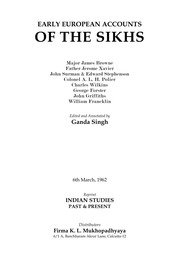 Early European Accounts Of The Sikhs — cover