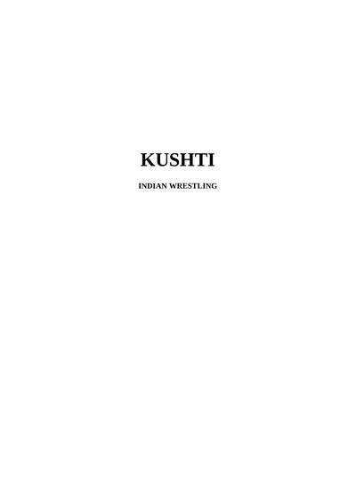 Kushti - Indian Wrestling — cover