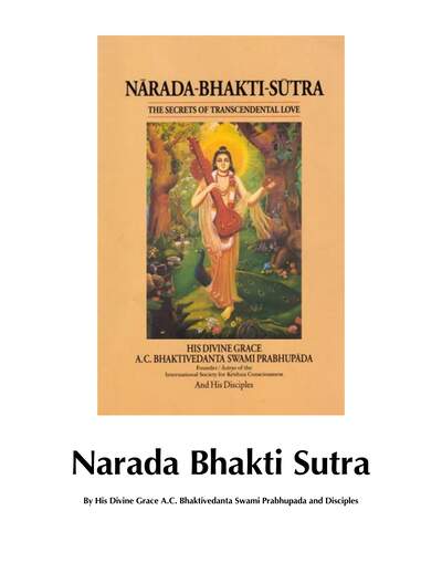 Narada Bhakti Sutra — cover