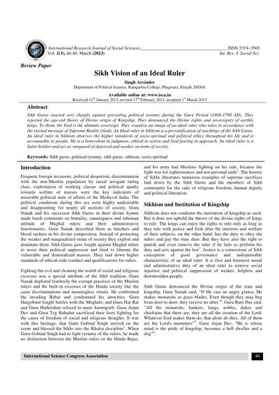 Sikh Vision of an Ideal Ruler — cover