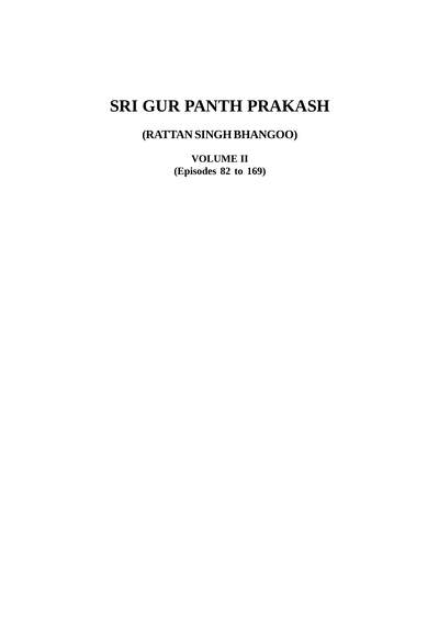 Sri Guru Panth Prakash Shahid Rattan Singh Bhangu Full Vol 2 — cover
