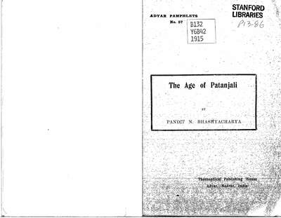 The Age of Patanjali — cover