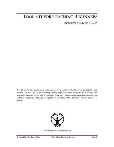 ToolKit for Teaching Beginners — cover